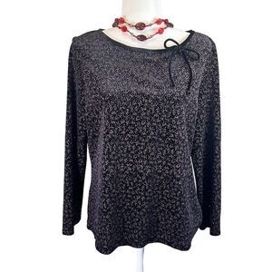 Vintage 90s Long Sleeve Top Whimsigoth Fairy Women's 1X Small Y2K Sparkle Velvet